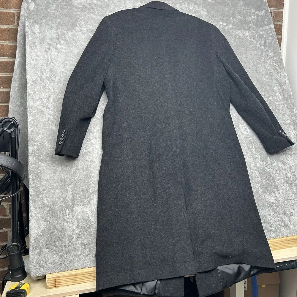 Bill Bass Mens Black Label Long Dress Coat Size 44L Lambswool - READ DESCRIPTION